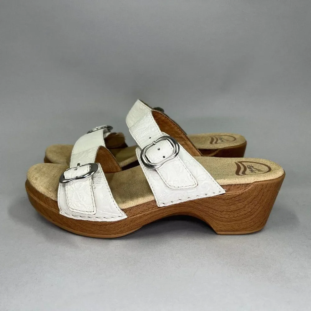 Dansko Women's Sophie White Leather Sandals_5
